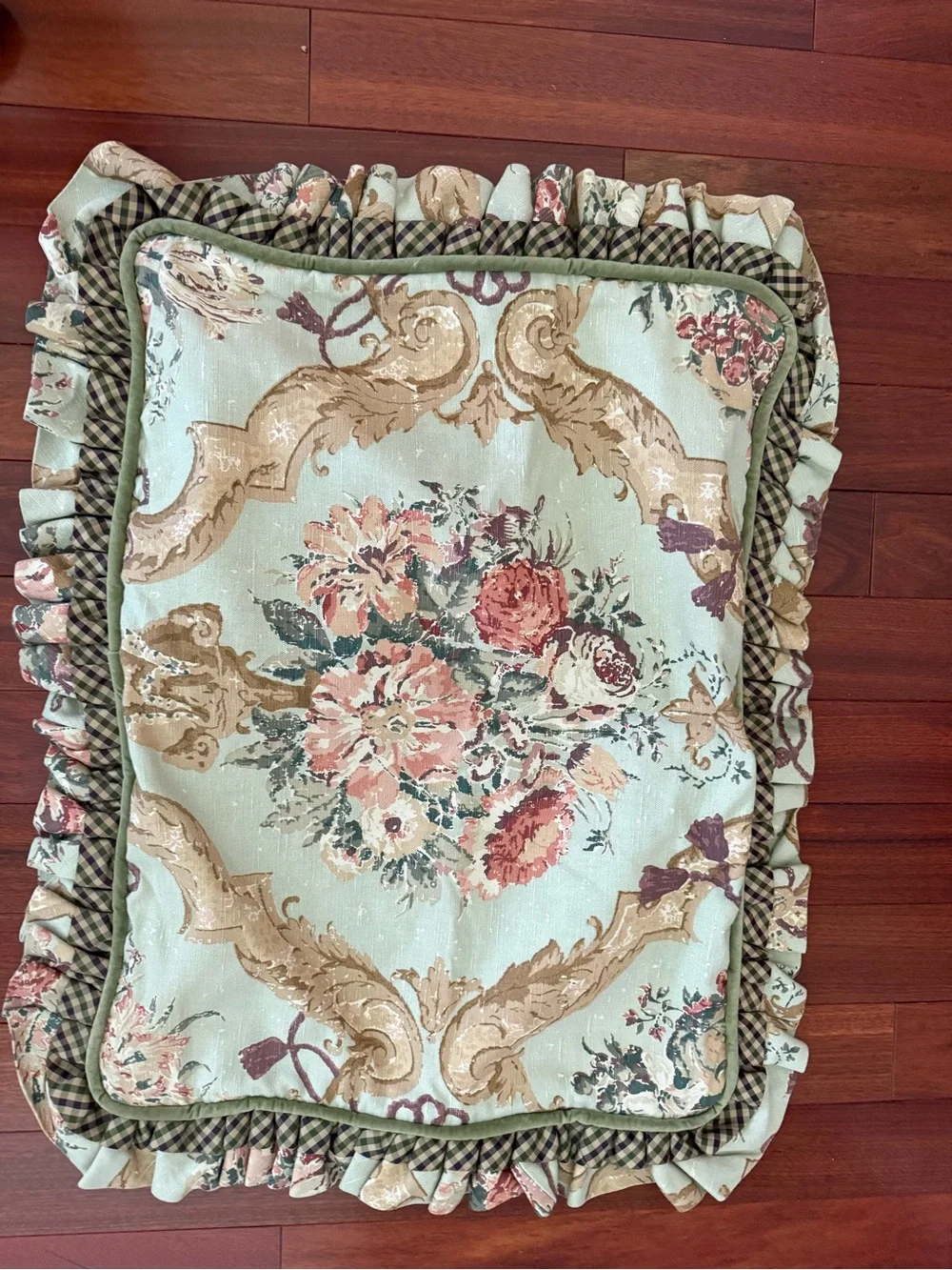 Custom Pillow Shams (2) Interior Designer Floral Elegant 20x25.5 In + 3in Ruffle